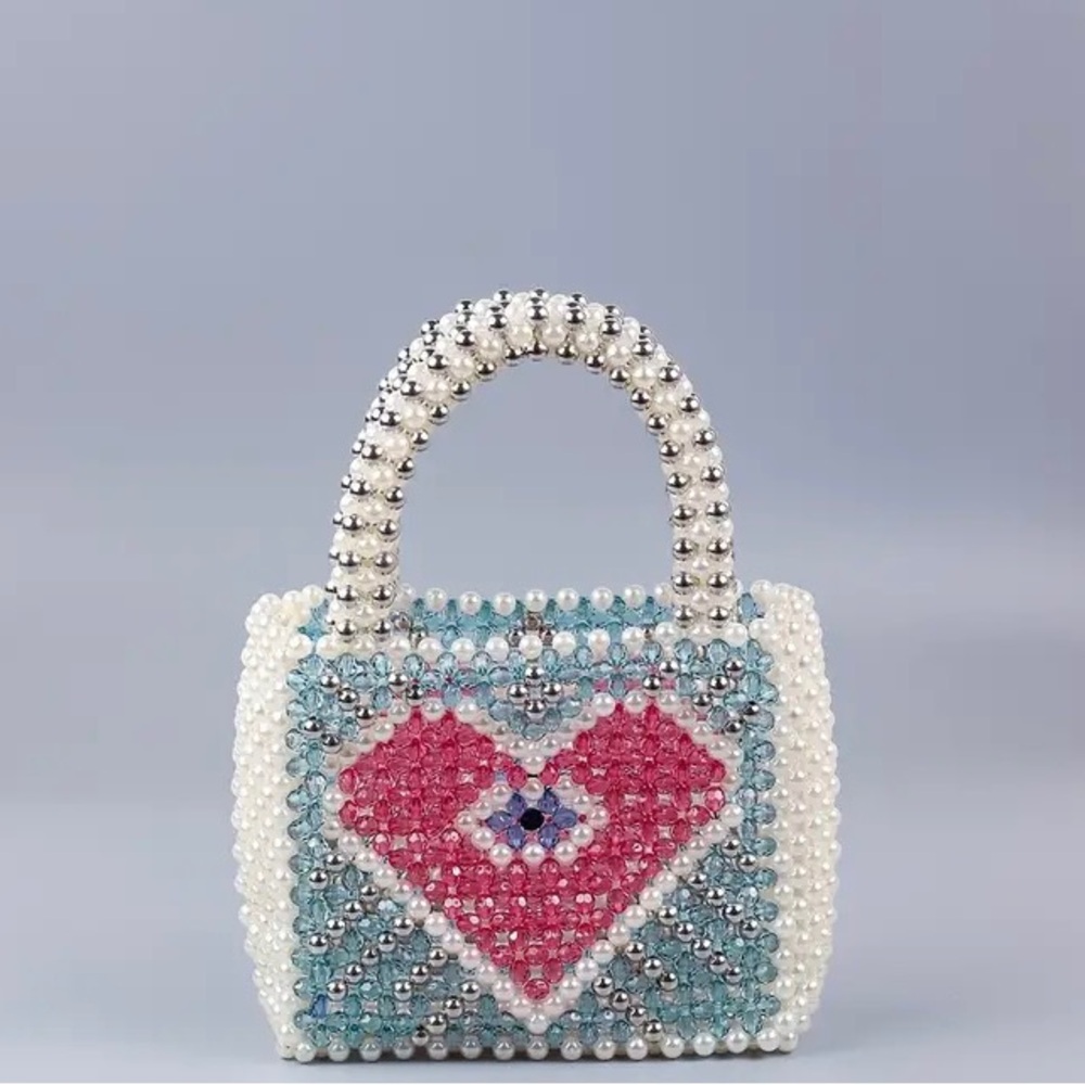 White Beaded Bag purse